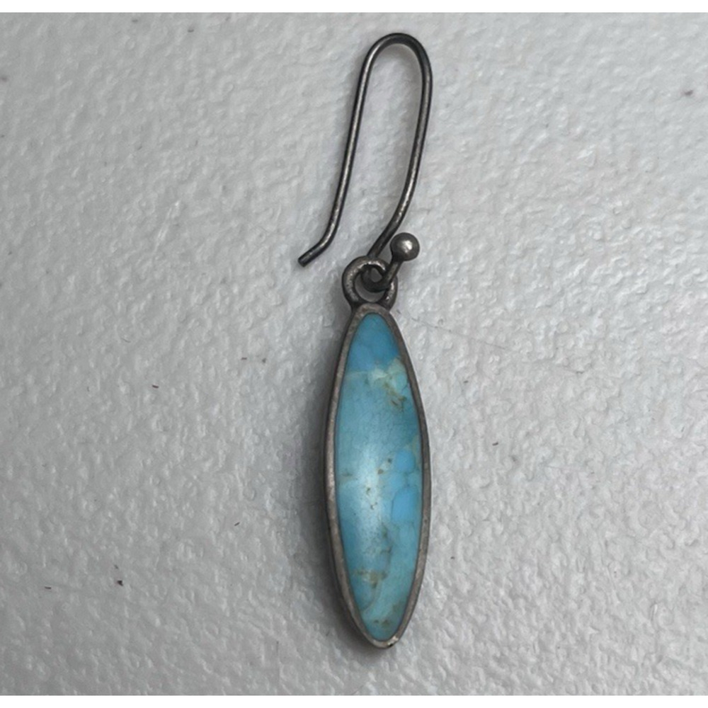 Barse Vintage Turquoise Marquise Sterling Silver Single Earring 1" 925 Craft